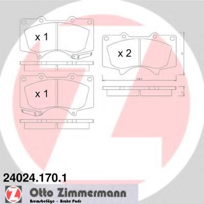 Комплект дисковых тормозных колодок ZIMMERMANN 240241701