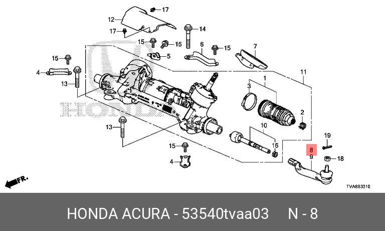 Рулевой наконечник правый  Accord X 18 | прав | HONDA 53540TVAA03