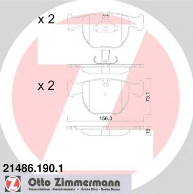 Комплект дисковых тормозных колодок ZIMMERMANN 214861901