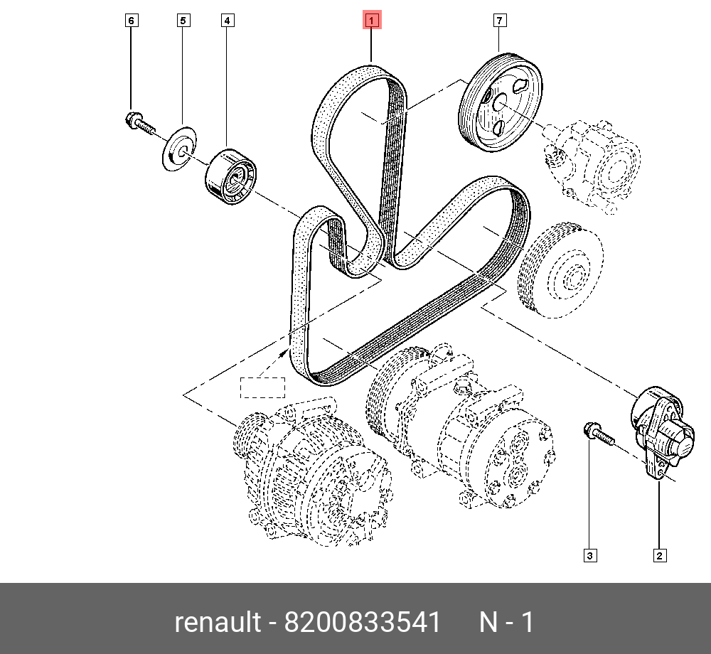 РЕМЕНЬ ПРИВОДНОЙ RENAULT 8200833541