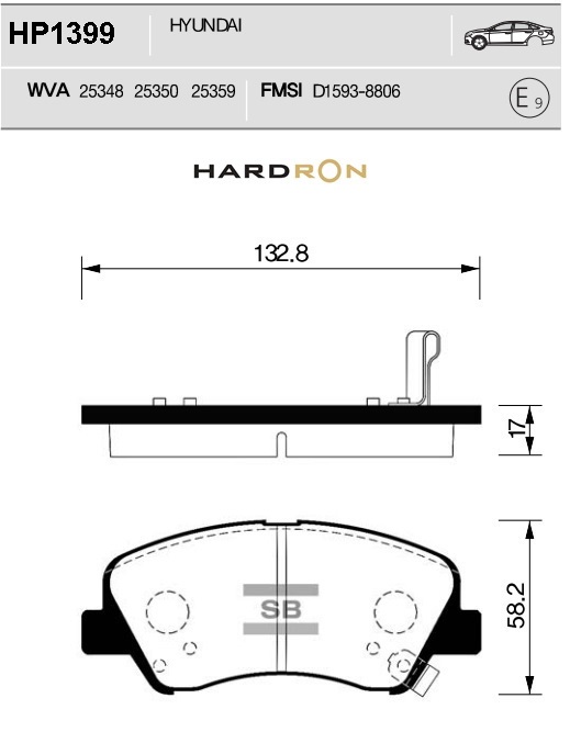 Колодки тормозные передние SANGSIN HP1399