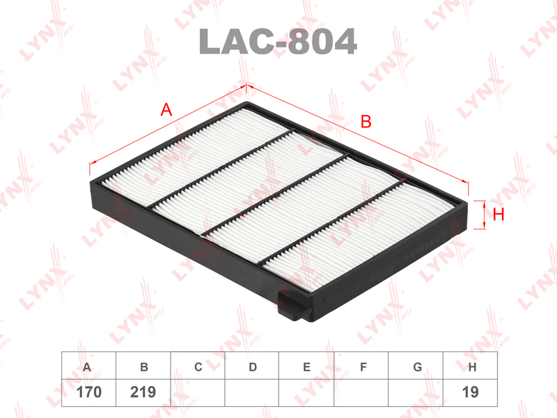 Фильтр салона LYNXAUTO LAC804