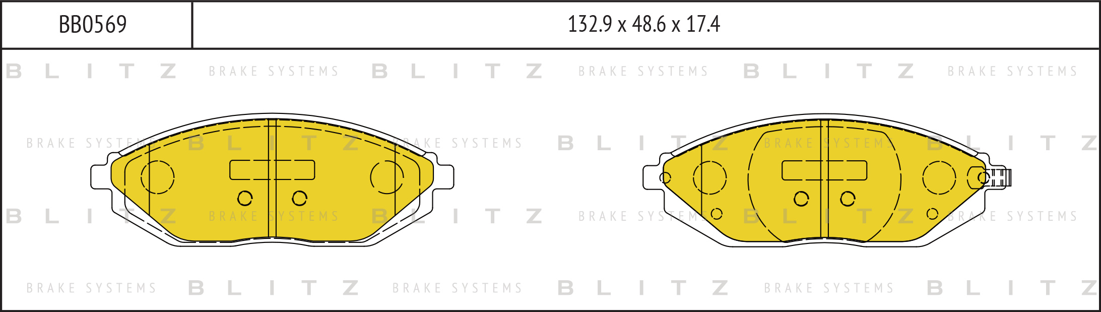 Колодки тормозные дисковые передние BLITZ BB0569