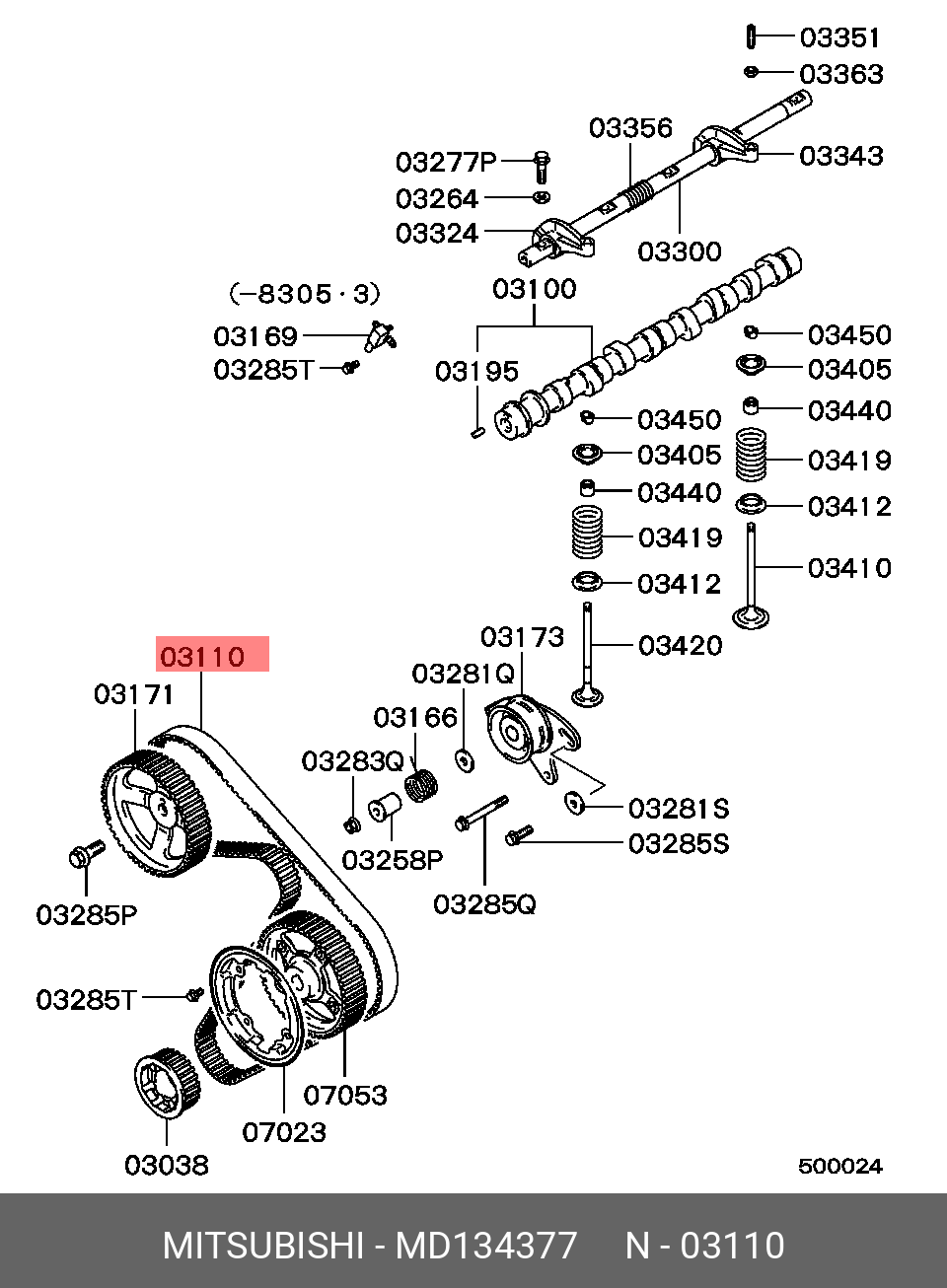 РЕМЕНЬ ПРИВОДАГРМ MITSUBISHI MD134377