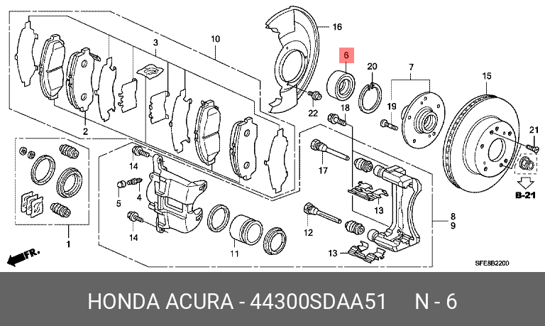 Подшипник ступицы колеса | перед | HONDA 44300SDAA51