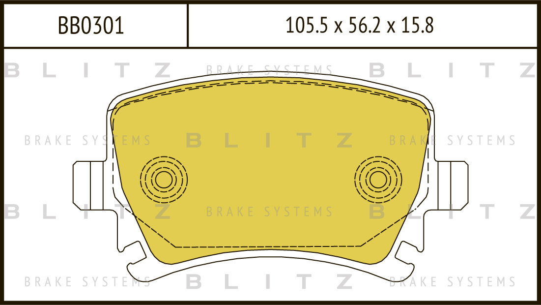 Колодки тормозные дисковые задние BLITZ BB0301