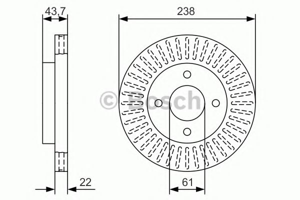 ДИСК ТОРМОЗНОЙ BOSCH 0986479A87 NOTE MARCH TIIDA BOSCH 0986479A87