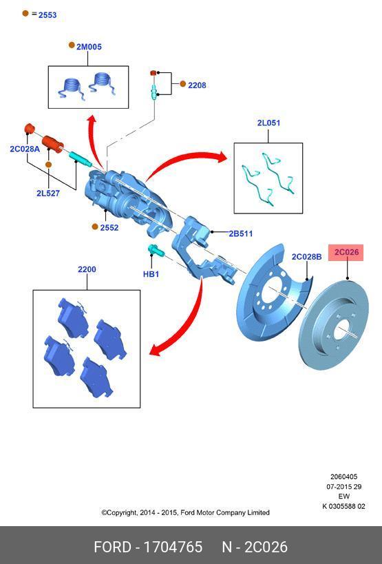 Диск тормозной задний FORD 1704765