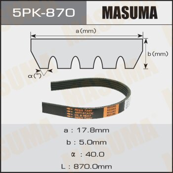 Поликлиновой ремень MASUMA 5PK870