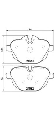 Комплект дисковых тормозных колодок BREMBO P06064