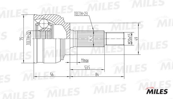 ШРУС наружный MILES GA20308