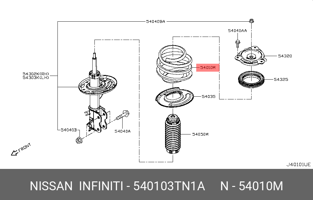 SPRING FRONT NISSAN 540103TN1A