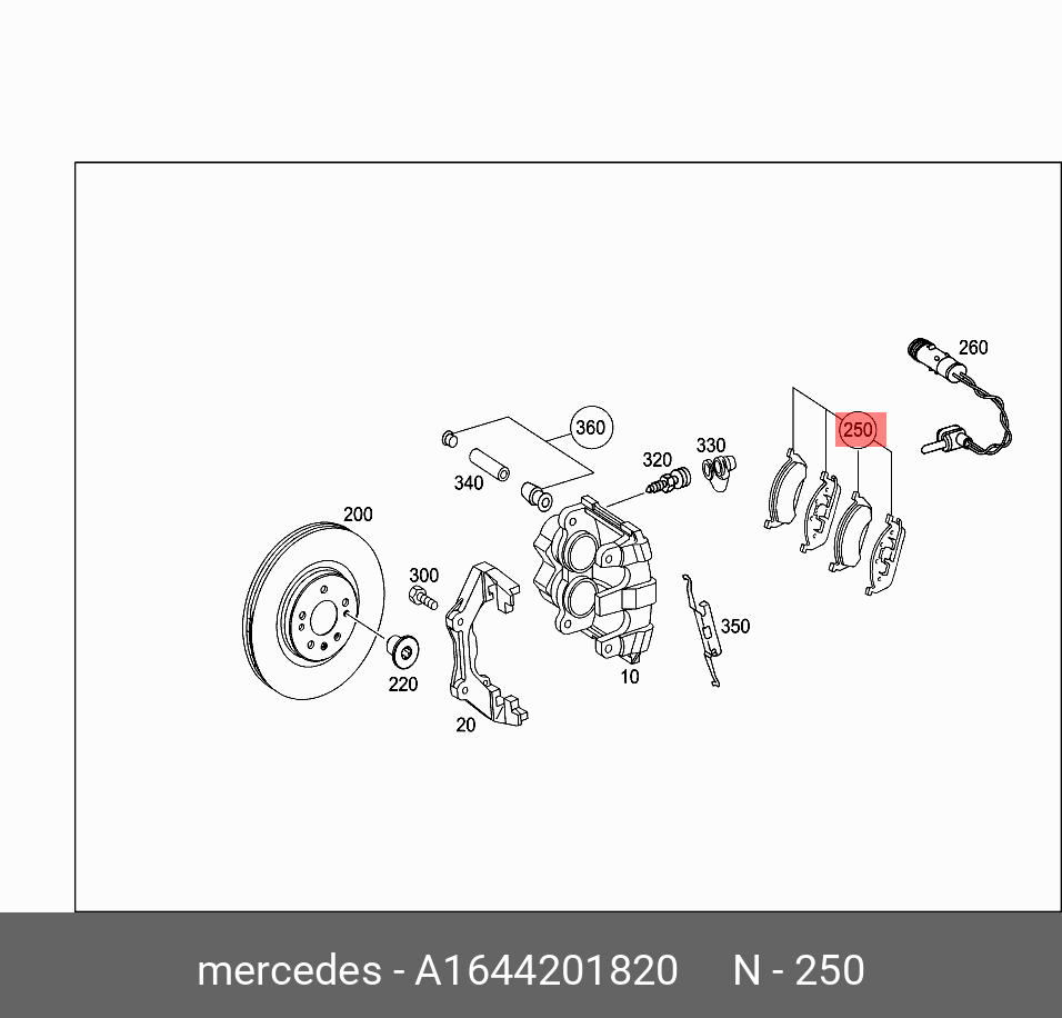 Колодки тормозные дисковые | перед | MERCEDES A1644201820
