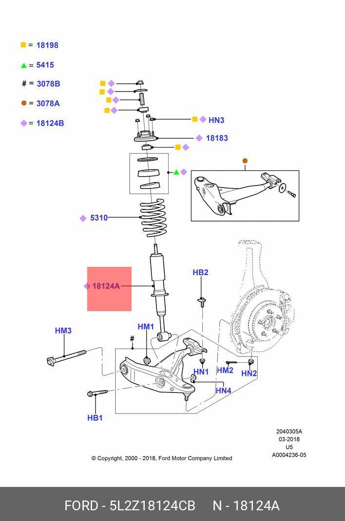 Амортизатор FORD 5L2Z18124CB