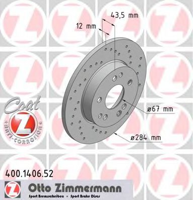 Тормозной диск ZIMMERMANN 400140652