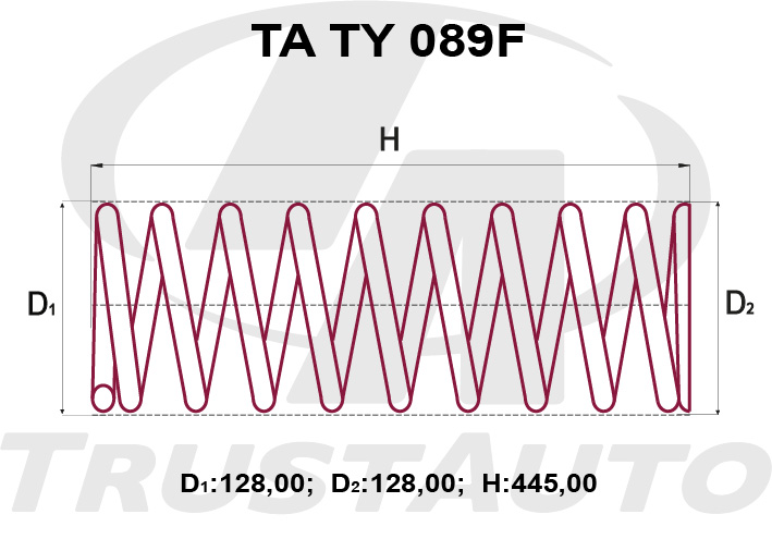 Пружина подвески усиленная (TA) TA TY 089F TRUSTAUTO TATY089F