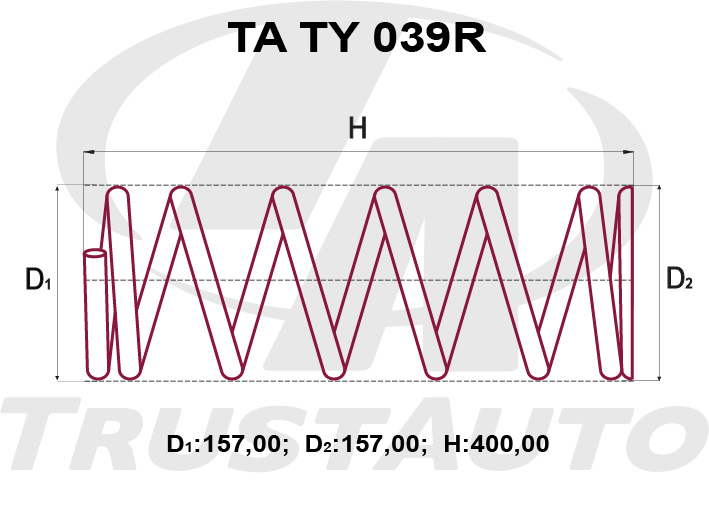 Пружина подвески усиленная (TA) TA TY 039R TRUSTAUTO TATY039R