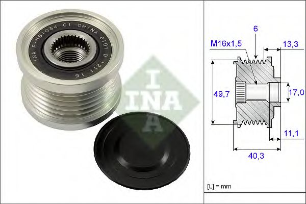 Шкив генератора INA 535009310