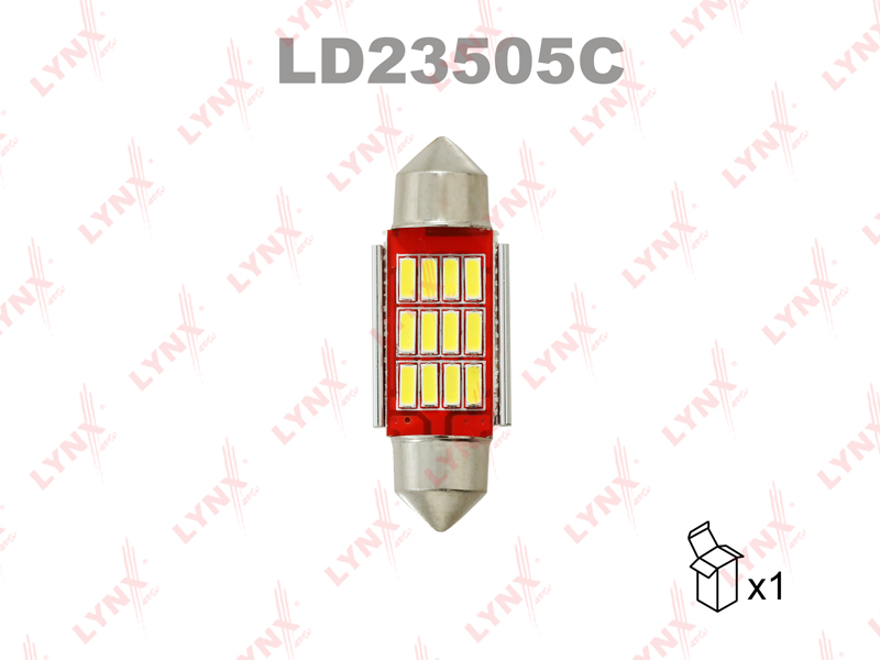 Лампа светодиодная LED C5W T11x35 24V SV85-8 SMDx10 7000K CANbus HCV LYNXAUTO LD23505C