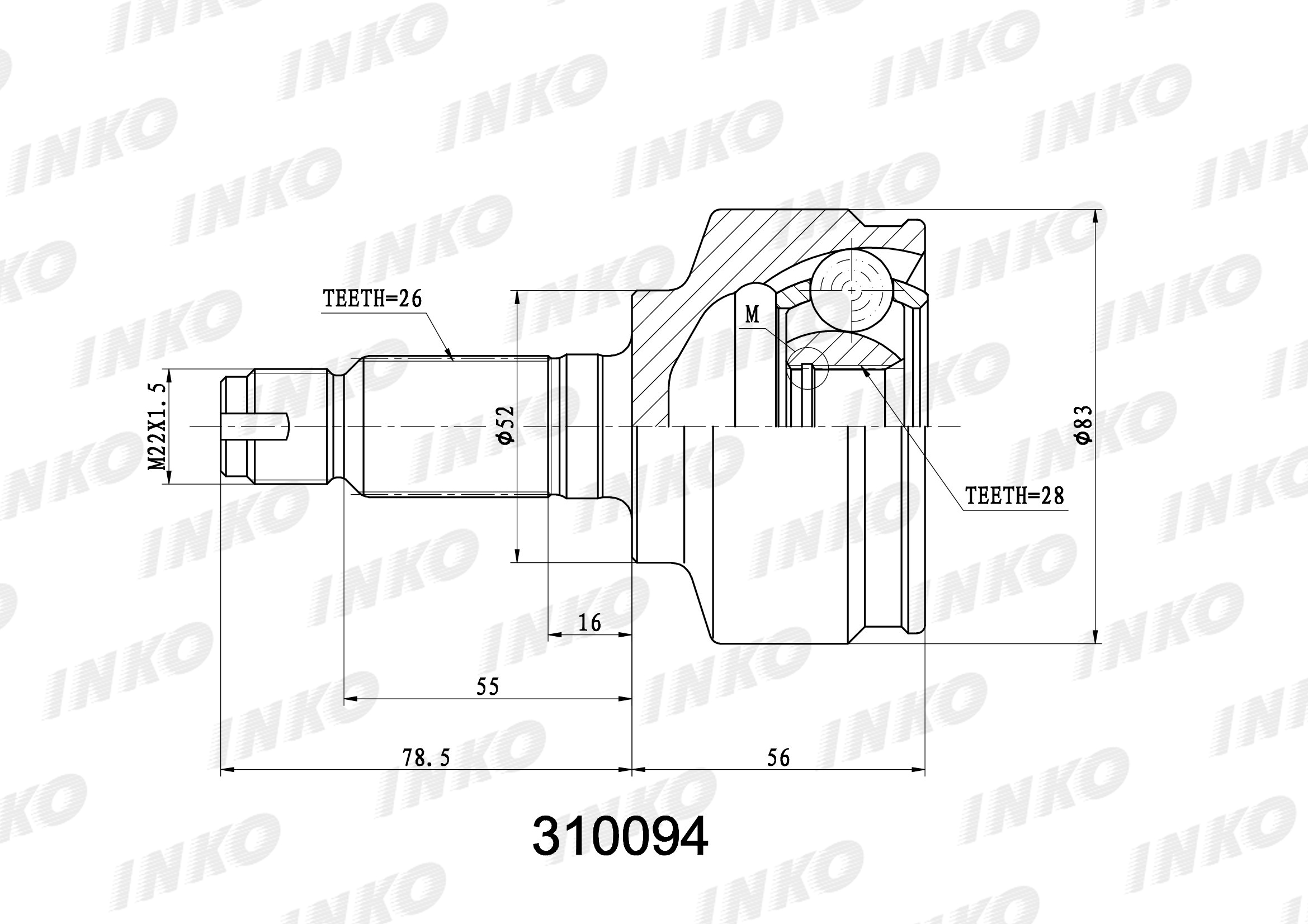 Шрус INKO арт 310094 INKO 310094