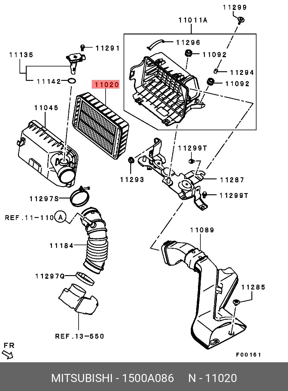 ФИЛЬТР ВОЗДУШНЫЙЭЛЕМЕНТ MITSUBISHI 1500A086