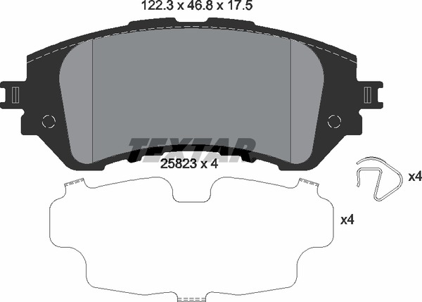 Тормозные колодки к-т пд DAIHATSU CHARADE  TOYOTA PRIUS YARIS 10-1 TEXTAR 2582301