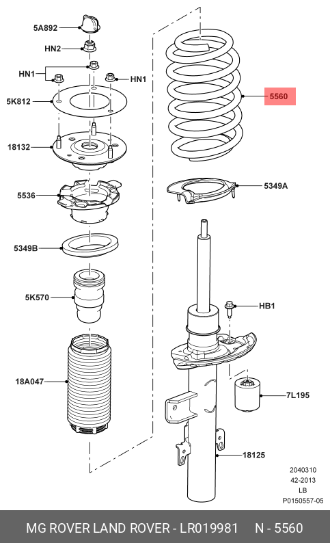 ПРУЖИНА / SPRING - COIL LAND ROVER LR019981