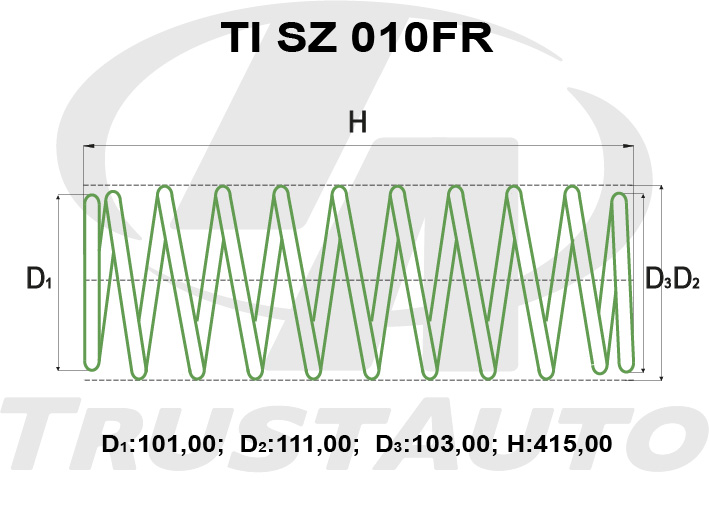 Пружина для лифтинга + 50 мм - (TI) TI SZ 010FR TRUSTAUTO TISZ010FR