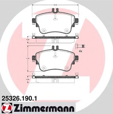 Колодки тормозные дисковые ZIMMERMANN 253261901