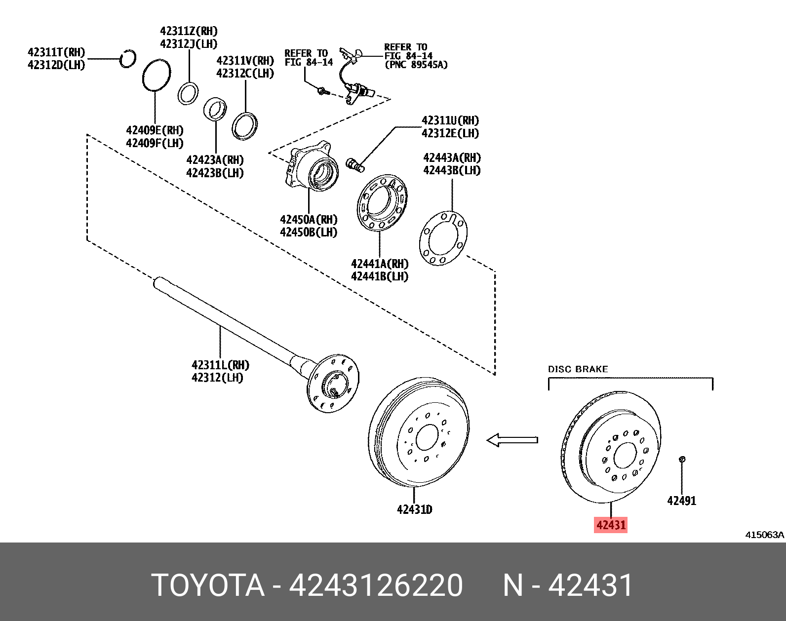 Диск тормозной TOYOTA 4243126220