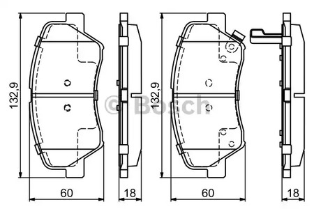 Комплект дисковых тормозных колодок BOSCH 0986494691