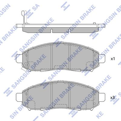 Комплект дисковых тормозных колодок SANGSIN SP1460