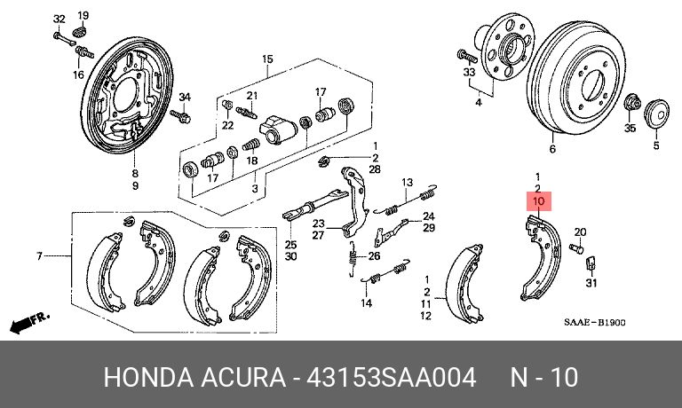 Тормозные колодки HONDA 43153SAA004