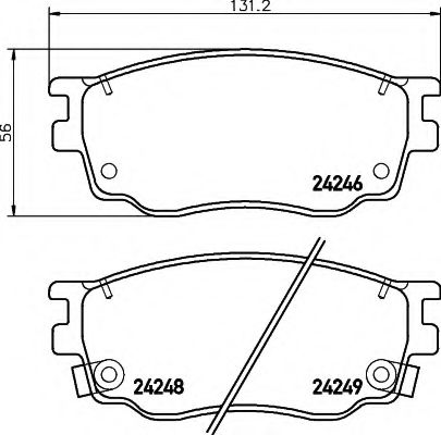 Комплект дисковых тормозных колодок HELLA 8DB355012091