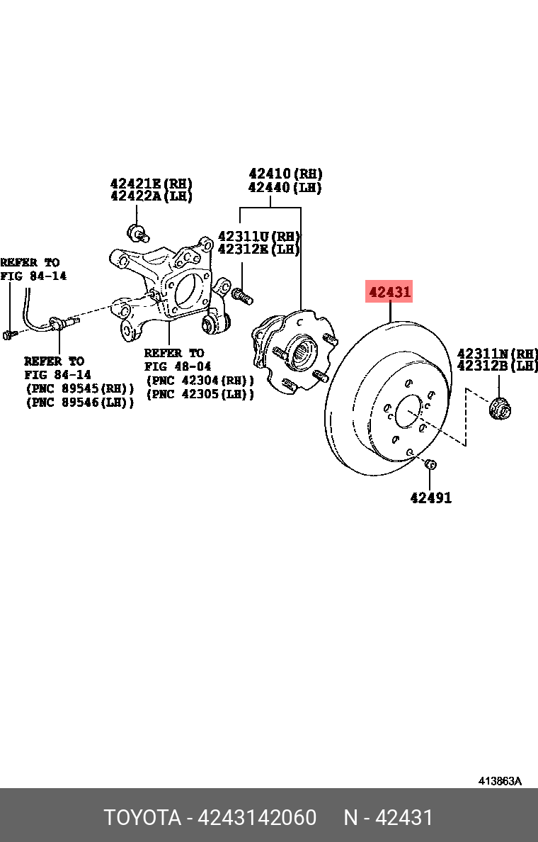 ДИСК ТОРМ ЗАДН RAV4 0511-] TOYOTA 4243142060