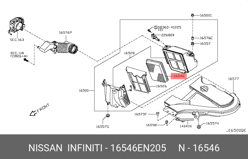 ФИЛЬТР ВОЗДУШНЫЙ NISSAN 16546EN205