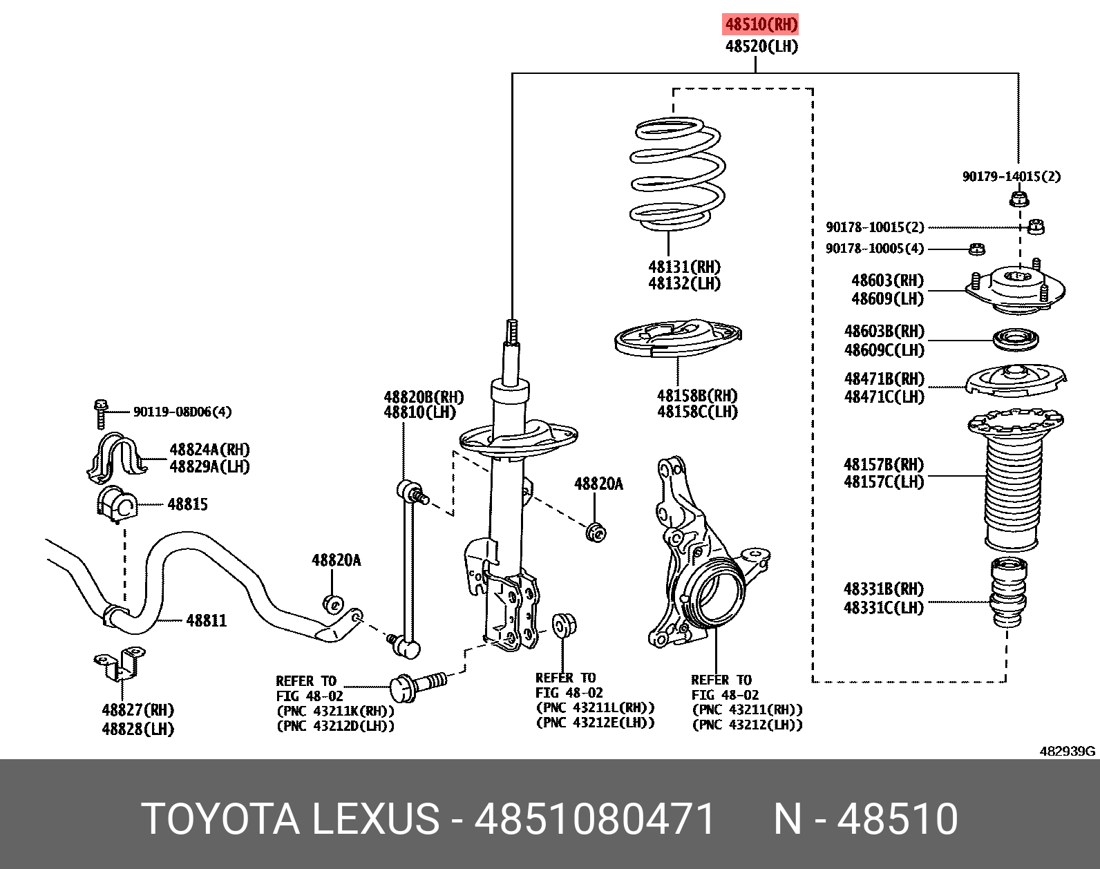 АМОРТИЗАТОР ПОДВЕСКИ TOYOTA 4851080471