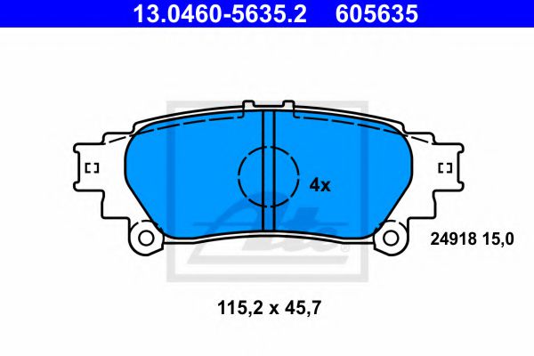 Комплект дисковых тормозных колодок ATE 13046056352