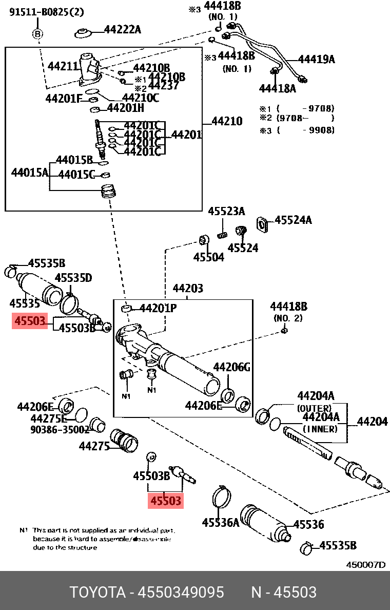 ТЯГА РУЛЕВАЯ TOYOTA 4550349095