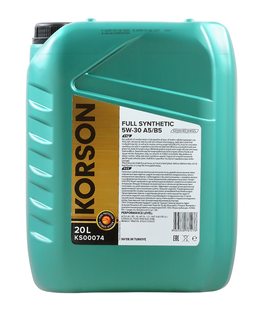 FULL SYNTHETIC 5W-30 A5/B5 20Л KORSON KS00074