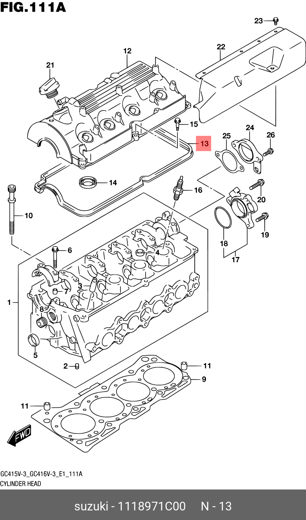 Прокладка Под Крышку Клапанов Suzuki SUZUKI арт 1118971C00 SUZUKI 1118971C00