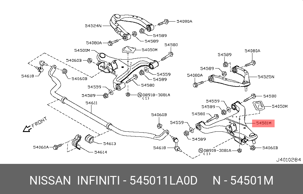 Рычаг z62 fl 1013- NISSAN 545011LA0D