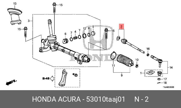 Рулевая тяга 53010-TAA-J01 HONDA 53010TAAJ01