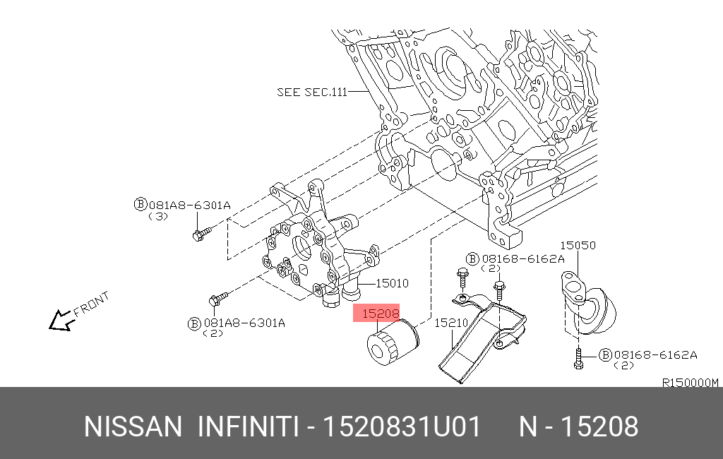 ФИЛЬТР МАСЛЯНЫЙ NISSAN 1520831U01