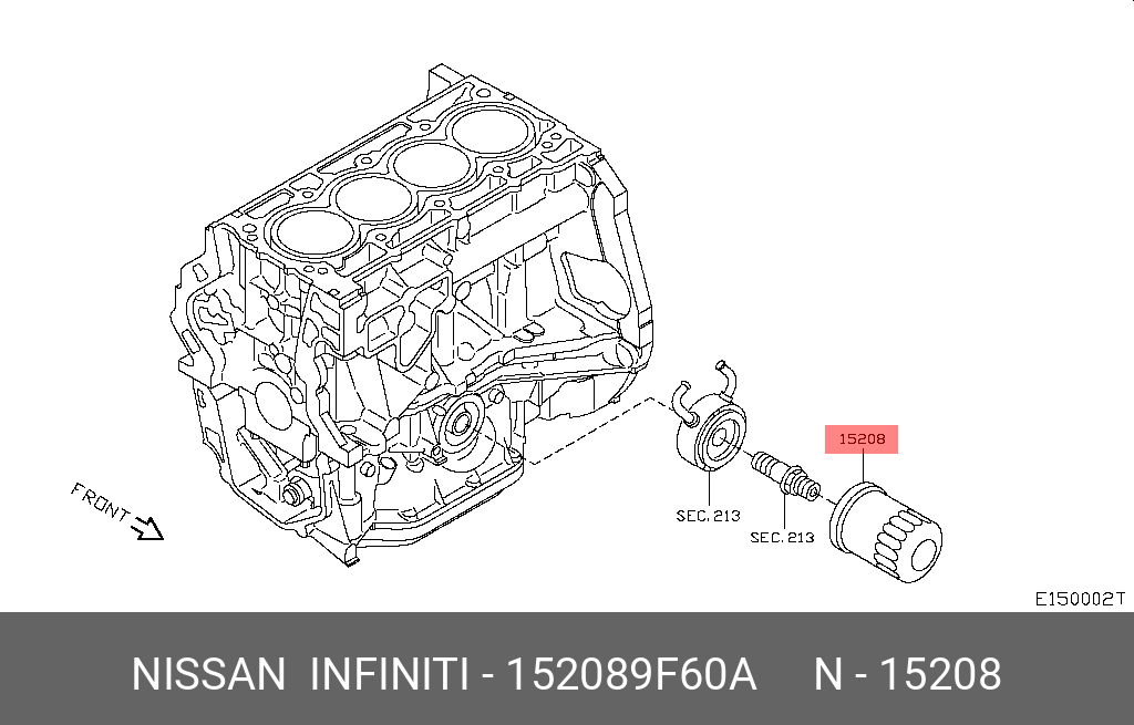 Фильтр масляный NISSAN 152089F60A