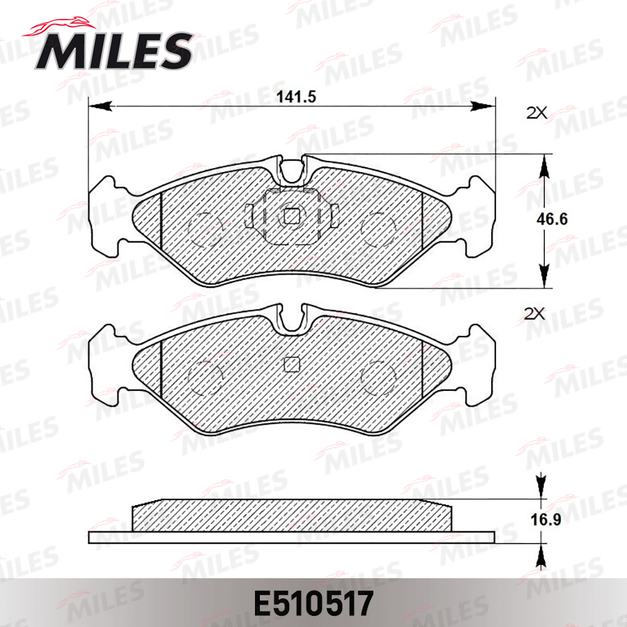 Колодки тормозные MERCEDES SPRINTER (2-4t) 9506/V MILES E510517