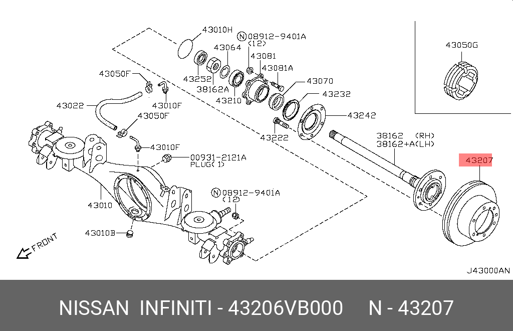 Диск тормозной задний 43206VB000 NISSAN PATROL Y6 87 NISSAN 43206VB000