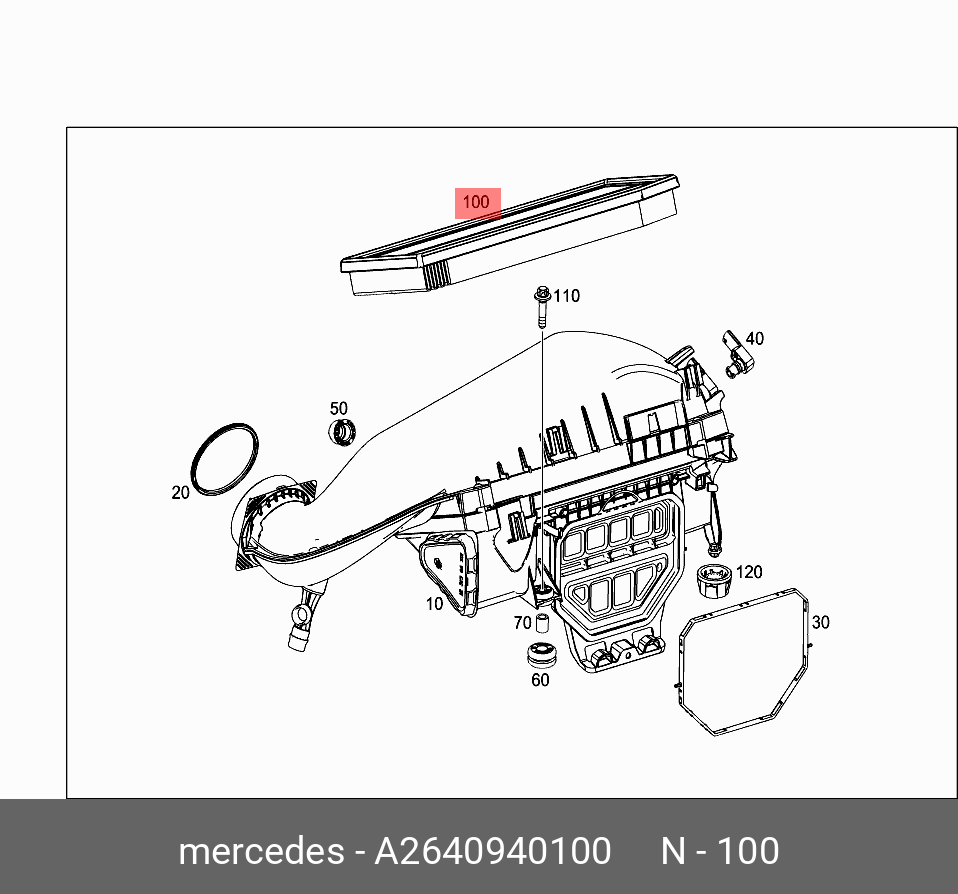 Фильтр воздушный MERCEDES A2640940100