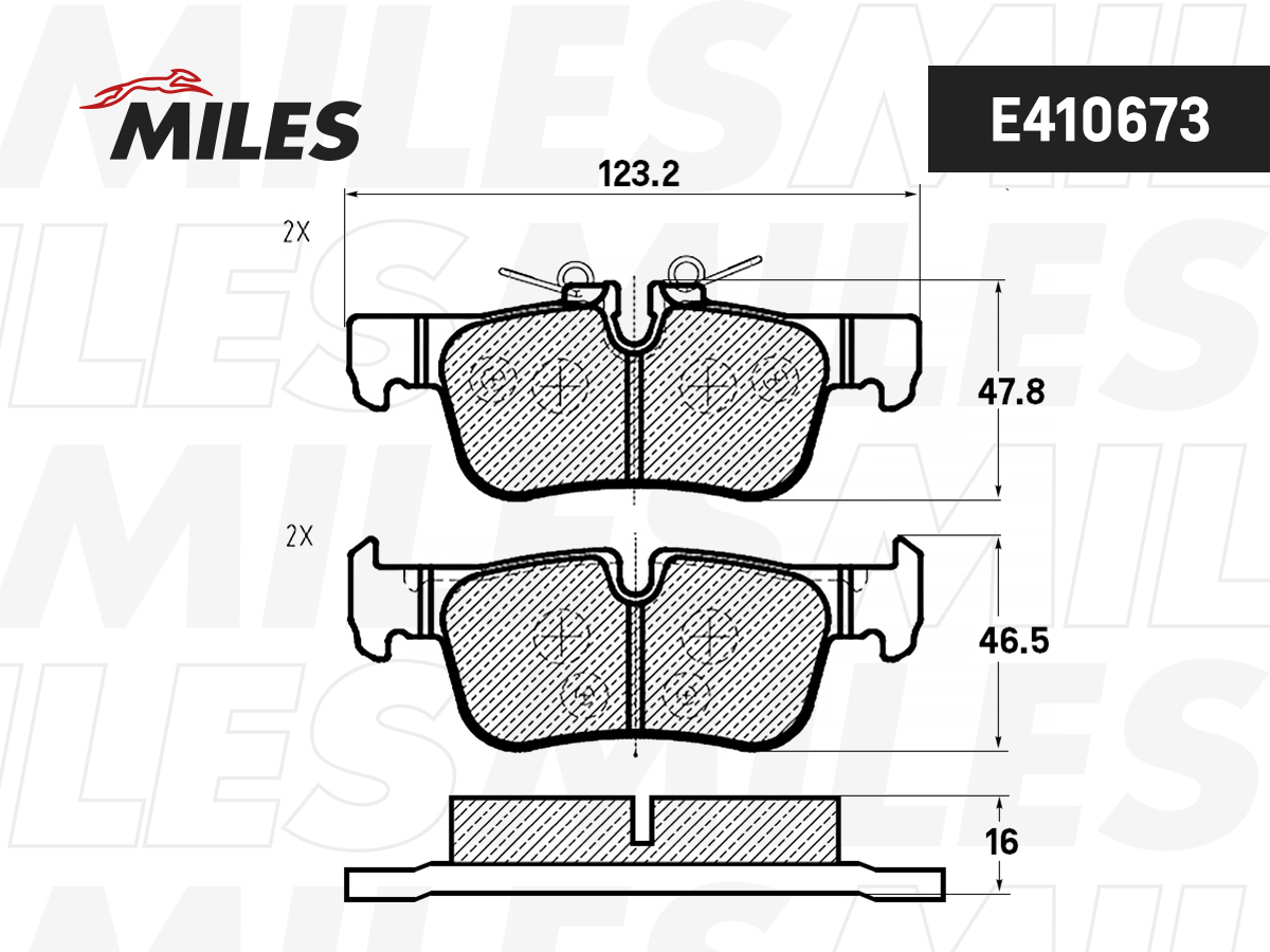 Колодки тормозные MILES E410673