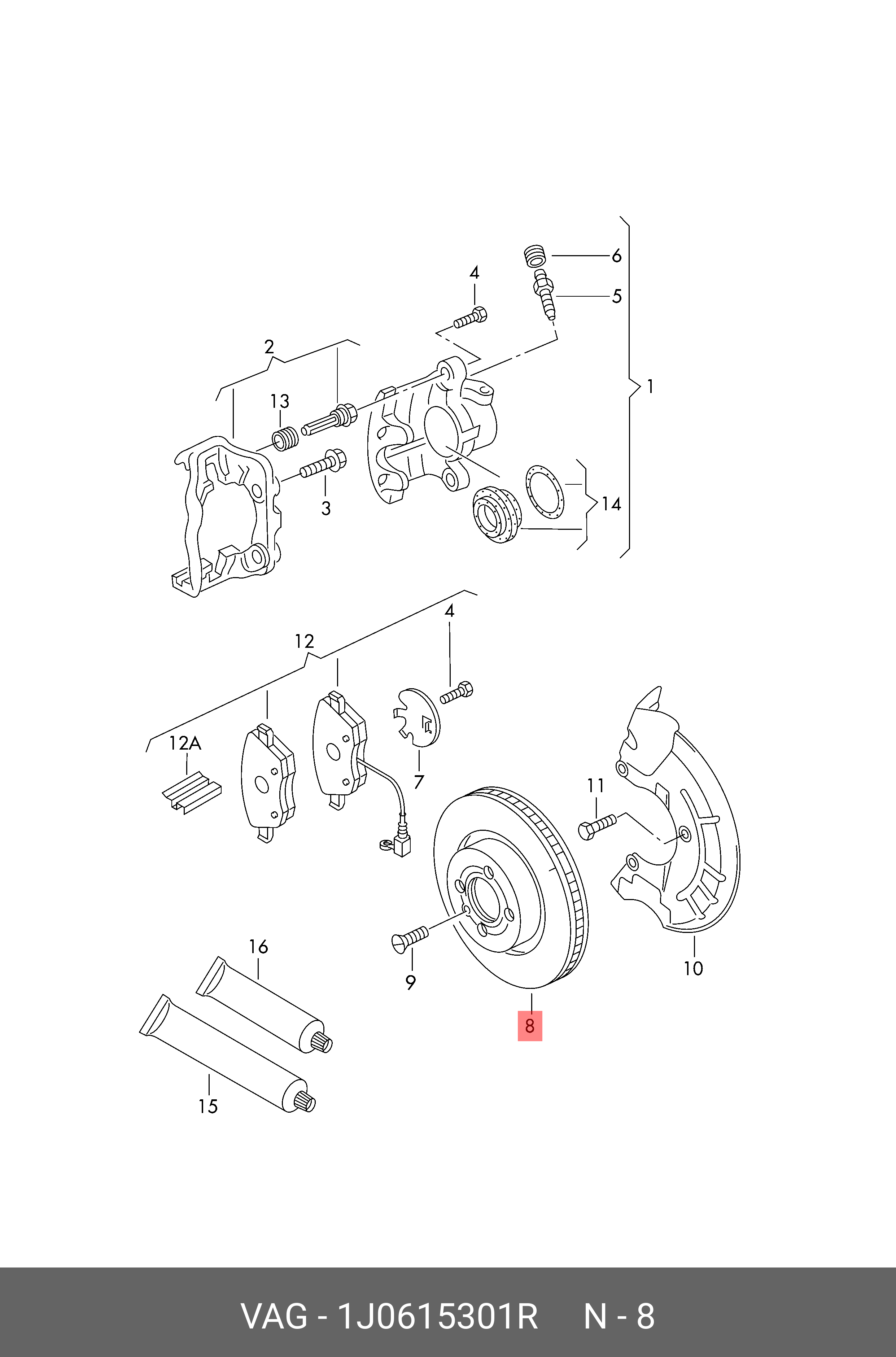 Диск тормозной передний VAG 1J0615301R